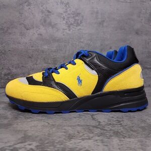 POLO RALPH LAUREN Trackster 200 Sneaker Shoes‎ Mens Size 11 Black Blue Yellow